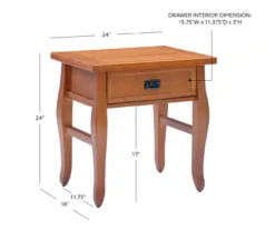 Denver Antique Pine 1-Drawer Curved Leg End Table -Chic Furniture Store 810543318 D8 12