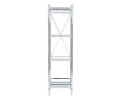 Hawkins Chrome & Glass 4-Tier Shelf -Chic Furniture Store 810543325 4