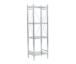 Hawkins Chrome & Glass 4-Tier Shelf -Chic Furniture Store 810543325 5