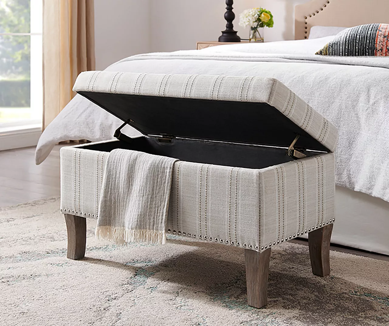 Lisa Railroad Striped Storage Ottoman 4 Lisa Railroad Striped Storage Ottoman - Image 2