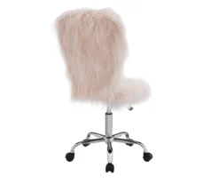 Comfort Home Blush Pink Faux Fur Swivel Chair -Chic Furniture Store 810543388 4