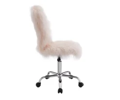Comfort Home Blush Pink Faux Fur Swivel Chair -Chic Furniture Store 810543388 5