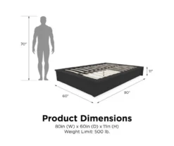 DHP Micah Gray Linen Queen Platform Bed -Chic Furniture Store 810543448 5