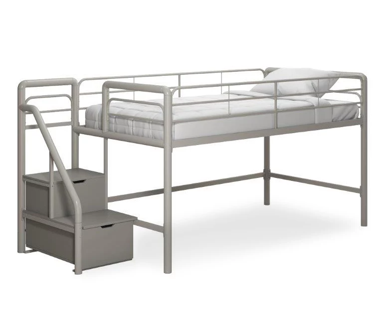 DHP Kaden Gray Junior Twin Loft Bed With Storage Steps 4 DHP Kaden Gray Junior Twin Loft Bed With Storage Steps - Image 2