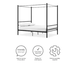 DHP Kate Black Metal Full Canopy Bed -Chic Furniture Store 810543780 1