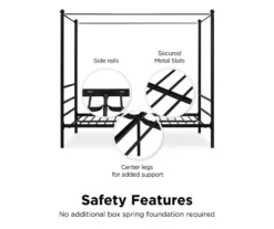 DHP Kate Black Metal Full Canopy Bed -Chic Furniture Store 810543780 2