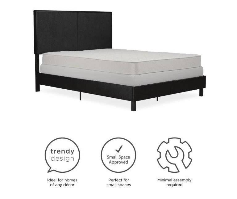 Atwater Living DHP Jazmine Black Faux Leather Upholstered Bed 13 Atwater Living DHP Jazmine Black Faux Leather Upholstered Bed - Image 11