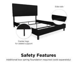 Atwater Living DHP Jazmine Black Faux Leather Upholstered Bed 36 Atwater Living DHP Jazmine Black Faux Leather Upholstered Bed -Chic Furniture Store 810543813 2