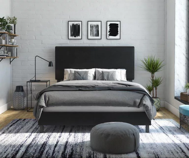 Atwater Living DHP Jazmine Black Faux Leather Upholstered Bed 17 Atwater Living DHP Jazmine Black Faux Leather Upholstered Bed - Image 15