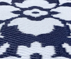 Navy & White Damask Plastic Outdoor Area Rug, (5' X 7') -Chic Furniture Store 810546223 7