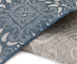 Broyhill Sandpointe Cobalt & Ecru Damask Outdoor Area Rug -Chic Furniture Store 810546507 810546506 810546505 810546504 810546503 5