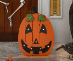Slatted Jack O'Lantern Light-Up Decor -Chic Furniture Store 810547771 8