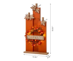 "Welcome" Light-Up Wreath Pumpkin Decor -Chic Furniture Store 810547855 A0 7