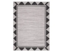 Broyhill Gray & Black Geometric Border Indoor/Outdoor Area Rug -Chic Furniture Store 810547881