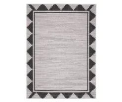 Broyhill Gray & Black Geometric Border Indoor/Outdoor Area Rug -Chic Furniture Store 810547883 810547882 810547881 1