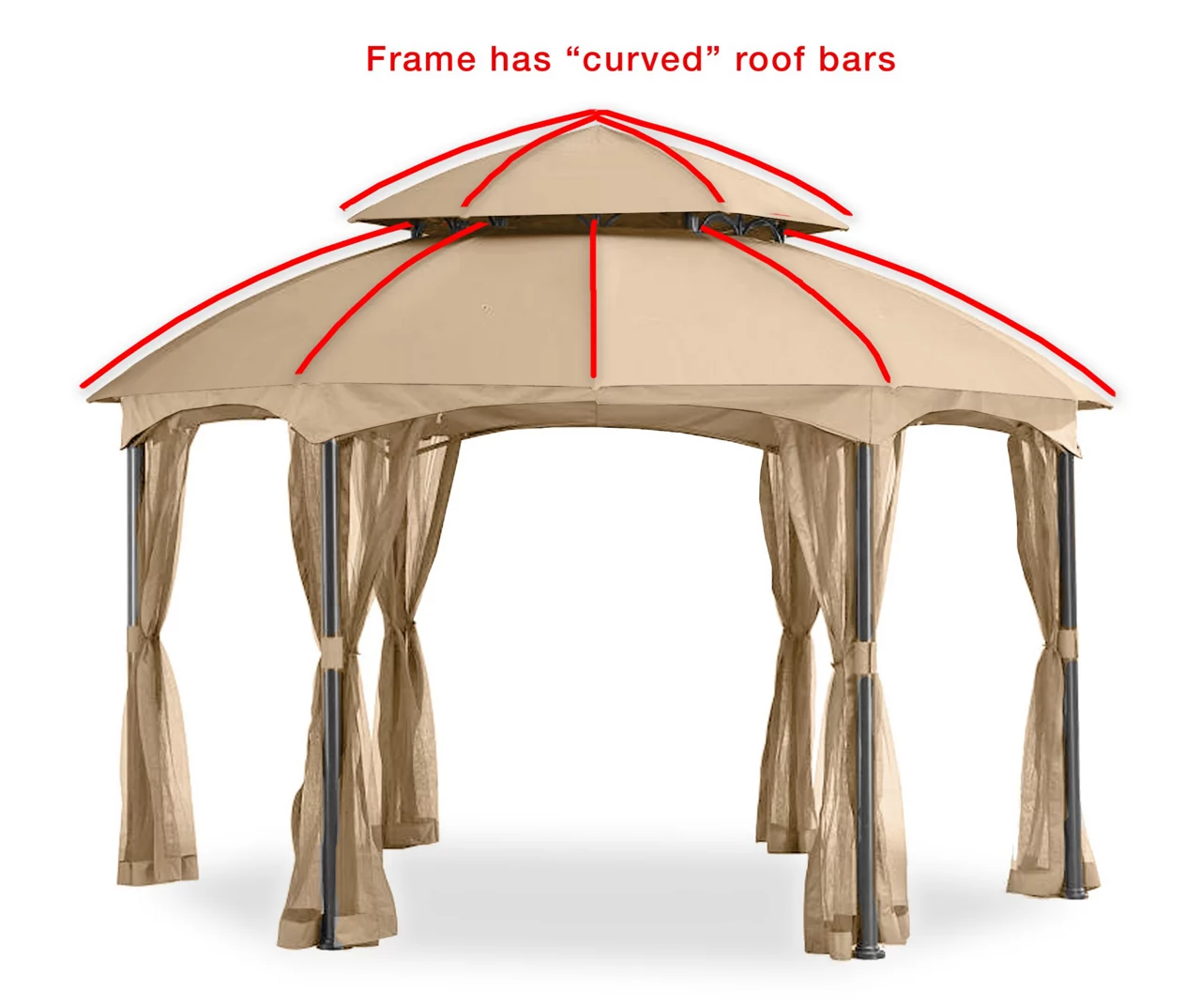 Heritage Hexagon Gazebo Replacement Riplock Canopy 11 Heritage Hexagon Gazebo Replacement Riplock Canopy - Image 9