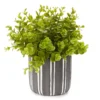 Greenery In Black & White Round Cement Pot -Chic Furniture Store 810548731