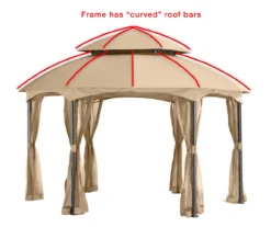 Heritage Gazebo Canyon Stripe Replacement Canopy -Chic Furniture Store 810549193 4