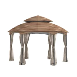 Heritage Gazebo Canyon Stripe Replacement Canopy -Chic Furniture Store 810549193 81