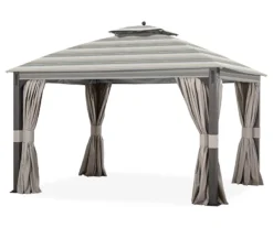 Shadow Creek Gazebo Stone Stripe Replacement Canopy -Chic Furniture Store 810549224 6