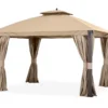 Shadow Creek Gazebo Beige Replacement Riplock Canopy & Side Mosquito Netting Set -Chic Furniture Store 810549226 1
