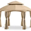 Heritage Gazebo Beige Replacement Riplock Canopy & Side Mosquito Netting Set -Chic Furniture Store 810549238 1