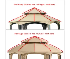 Heritage Gazebo Beige Replacement Riplock Canopy & Side Mosquito Netting Set 18 Heritage Gazebo Beige Replacement Riplock Canopy & Side Mosquito Netting Set -Chic Furniture Store 810549238 3
