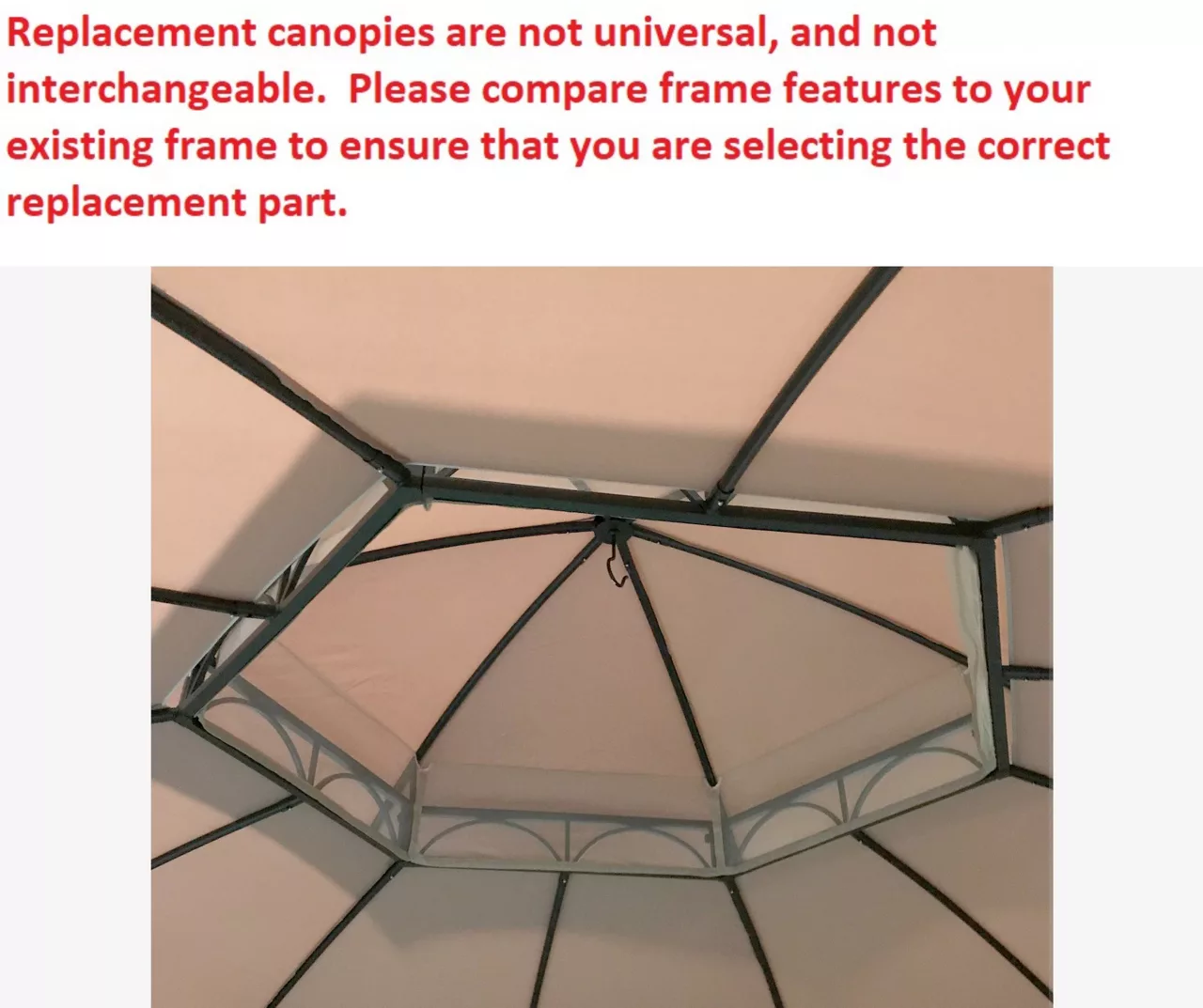 Heritage Gazebo Beige Replacement Riplock Canopy & Side Mosquito Netting Set 9 Heritage Gazebo Beige Replacement Riplock Canopy & Side Mosquito Netting Set - Image 7