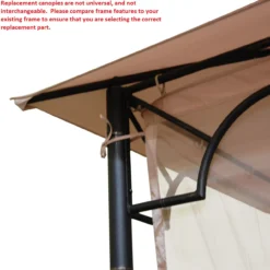 Bamboo Look Gazebo Beige Replacement Riplock Canopy -Chic Furniture Store 810549240 41