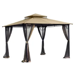 Bamboo Look Gazebo Beige Replacement Riplock Canopy -Chic Furniture Store 810549240 51