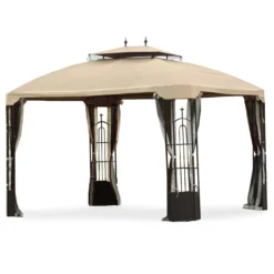 Bay Window Double Finial Gazebo Beige Replacement Riplock Canopy & Side Mosquito Netting Set 8 Bay Window Double Finial Gazebo Beige Replacement Riplock Canopy & Side Mosquito Netting Set -Chic Furniture Store 810549291 11