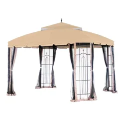 Bay Window Single Finial Gazebo Beige Replacement Riplock Canopy 13 Bay Window Single Finial Gazebo Beige Replacement Riplock Canopy -Chic Furniture Store 810549292 31
