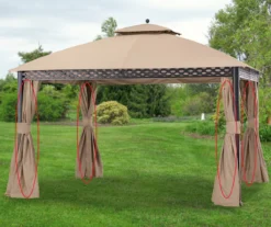 Pinehurst Gazebo Beige Replacement Privacy Curtain Set -Chic Furniture Store 810549372 11