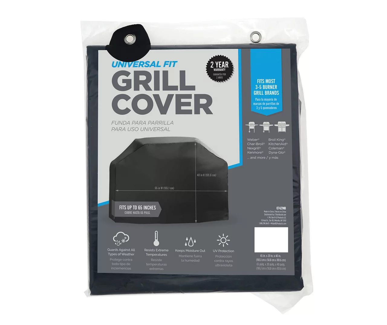 Black Universal Fit Grill Cover 5 Black Universal Fit Grill Cover - Image 3