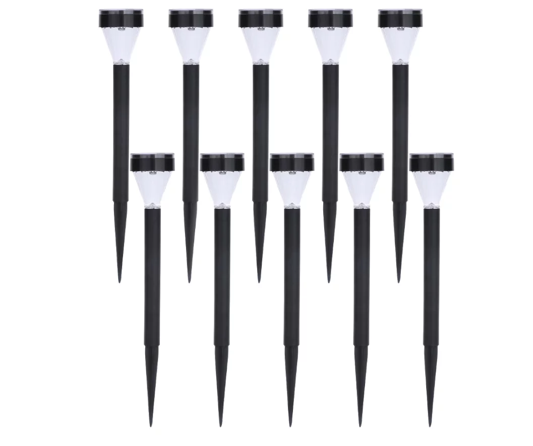 Black 10-Piece Solar Light Yard Stake Set 4 Black 10-Piece Solar Light Yard Stake Set - Image 2