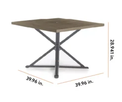 Autumn Cove Light Brown Wood Look Square Steel Patio Dining Table -Chic Furniture Store 810557039 99 1 1