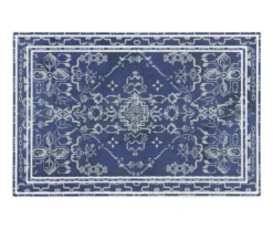 Navy & White Persian Geometric Doormat, (2' X 3')