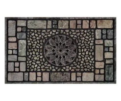 Brown Faux Graystone Blocks Doormat, (18" X 30")