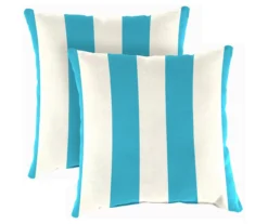 Jordan Manufacturing Cabana Stripe Outdoor Throw Pillows, 2-Pack -Chic Furniture Store 810560521 1