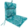 Sea Coral Turquoise French Edge Outdoor Chair Cushion -Chic Furniture Store 810560544 1