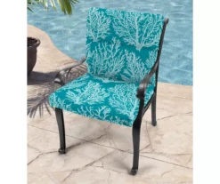 Sea Coral Turquoise French Edge Outdoor Chair Cushion 18 Sea Coral Turquoise French Edge Outdoor Chair Cushion -Chic Furniture Store 810560544 2