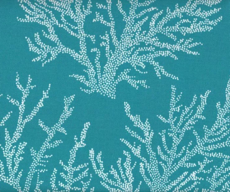 Sea Coral Turquoise French Edge Outdoor Chair Cushion 5 Sea Coral Turquoise French Edge Outdoor Chair Cushion - Image 3