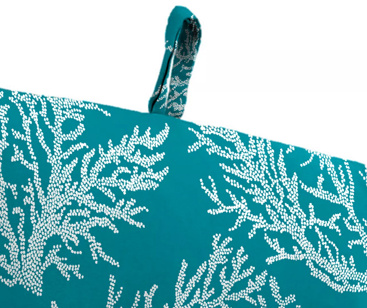 Sea Coral Turquoise French Edge Outdoor Chair Cushion 9 Sea Coral Turquoise French Edge Outdoor Chair Cushion - Image 7