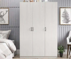 Ivory Oak 3-Door Storage Wardrobe -Chic Furniture Store 810561398 1