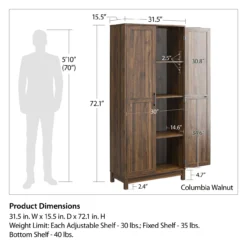 Seven Hills Columbia Walnut 2-Door Storage Cabinet -Chic Furniture Store 810563167 71