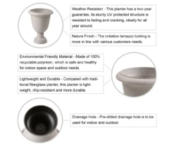 Glitzhome Plastic Urn Planters, 2-Pack 22 Glitzhome Plastic Urn Planters, 2-Pack -Chic Furniture Store 810565981 5