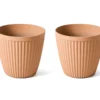 Glitzhome 15.5" Fluted Plastic Planters, 2-Pack -Chic Furniture Store 810565984 1
