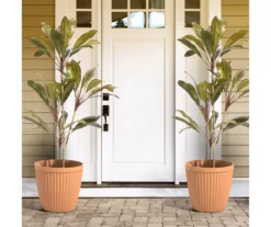 Glitzhome 15.5" Fluted Plastic Planters, 2-Pack -Chic Furniture Store 810565984 2