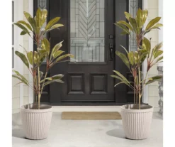 Glitzhome 15.5" Fluted Plastic Planters, 2-Pack -Chic Furniture Store 810565985 2