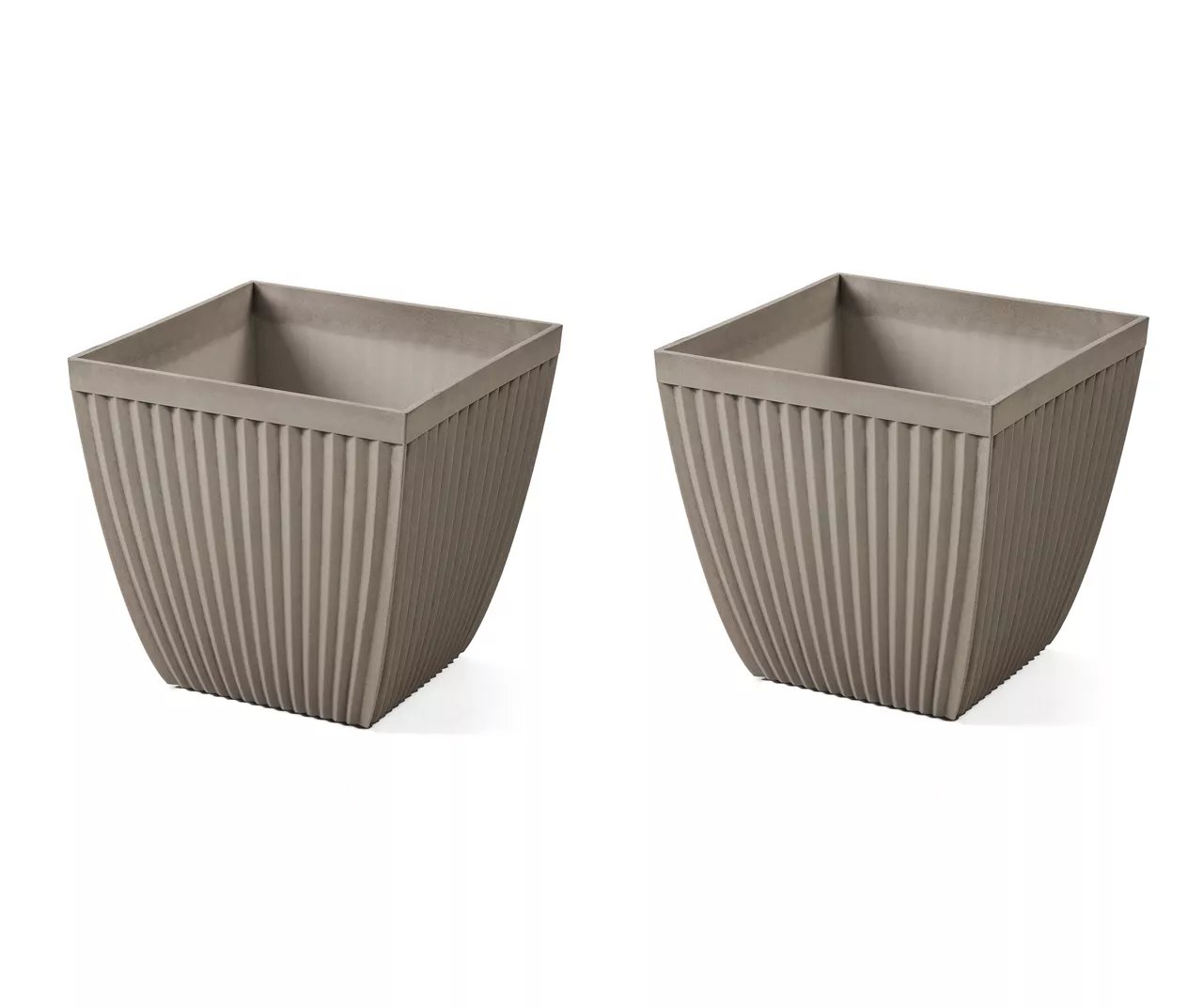 Glitzhome 16.25" Fluted Plastic Planters, 2-Pack 3 Glitzhome 16.25" Fluted Plastic Planters, 2-Pack